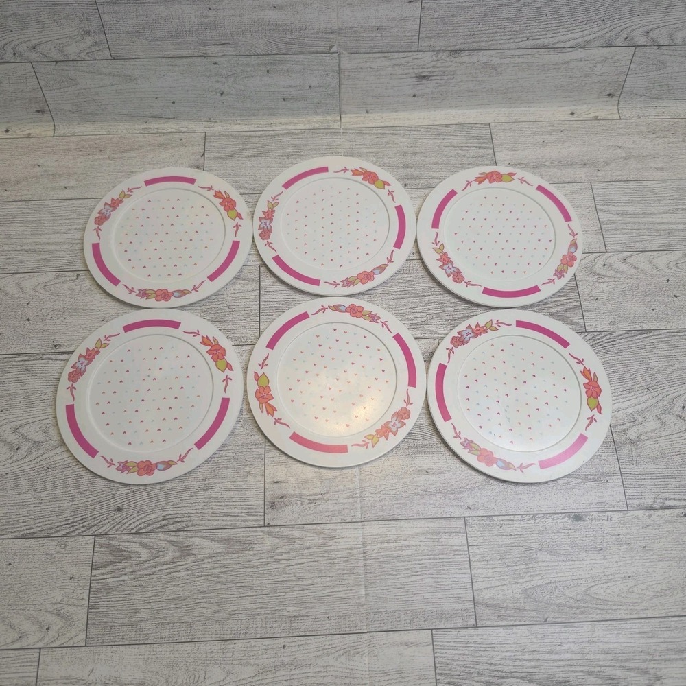 Vintage Chilton Globe Children's Melamine Dish Set 21 Pc Pink Floral Toy Dishes - Picture 5 of 16